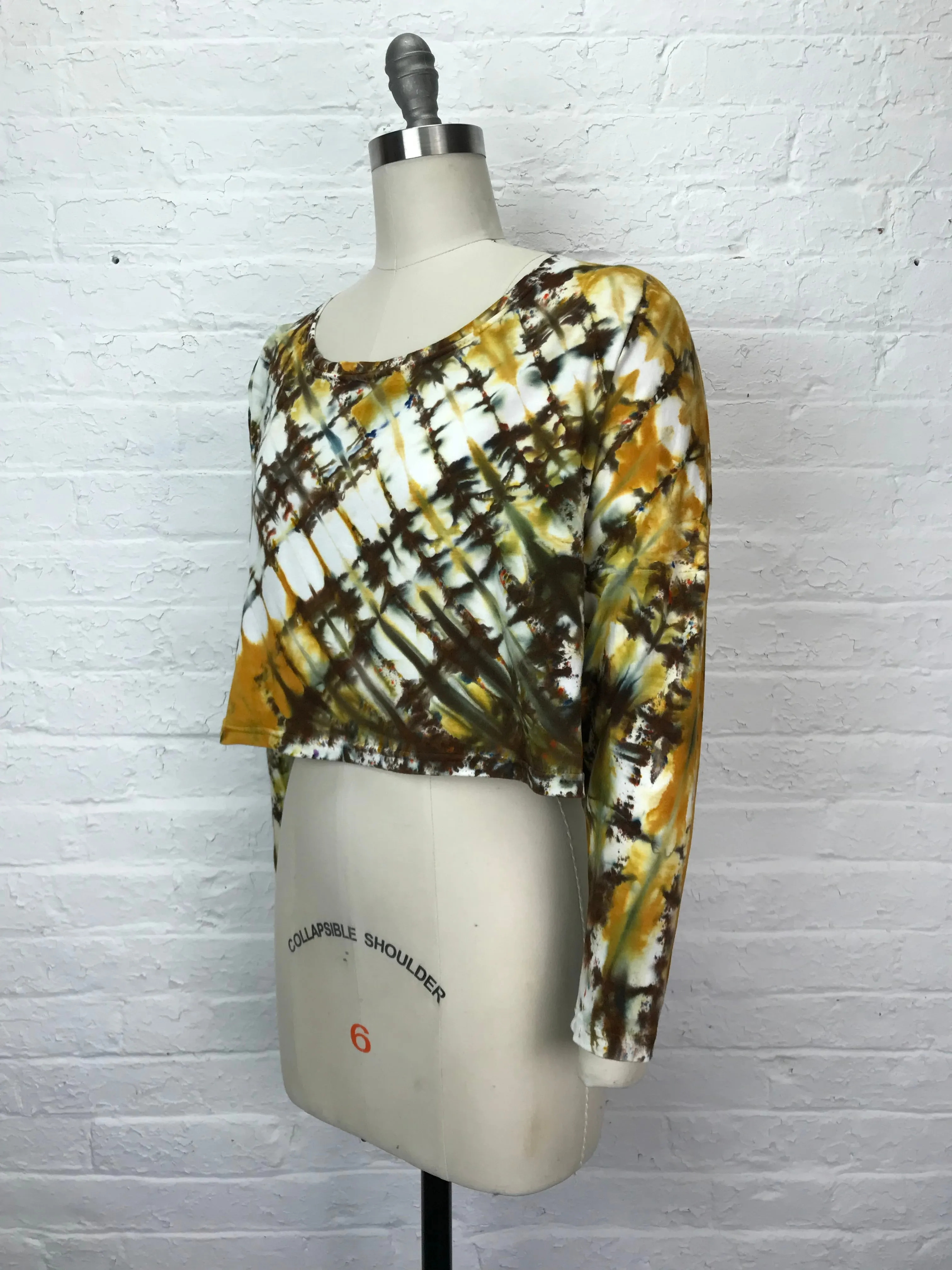 Astrid Long Sleeve Crop Top in Golden Flash - One Size