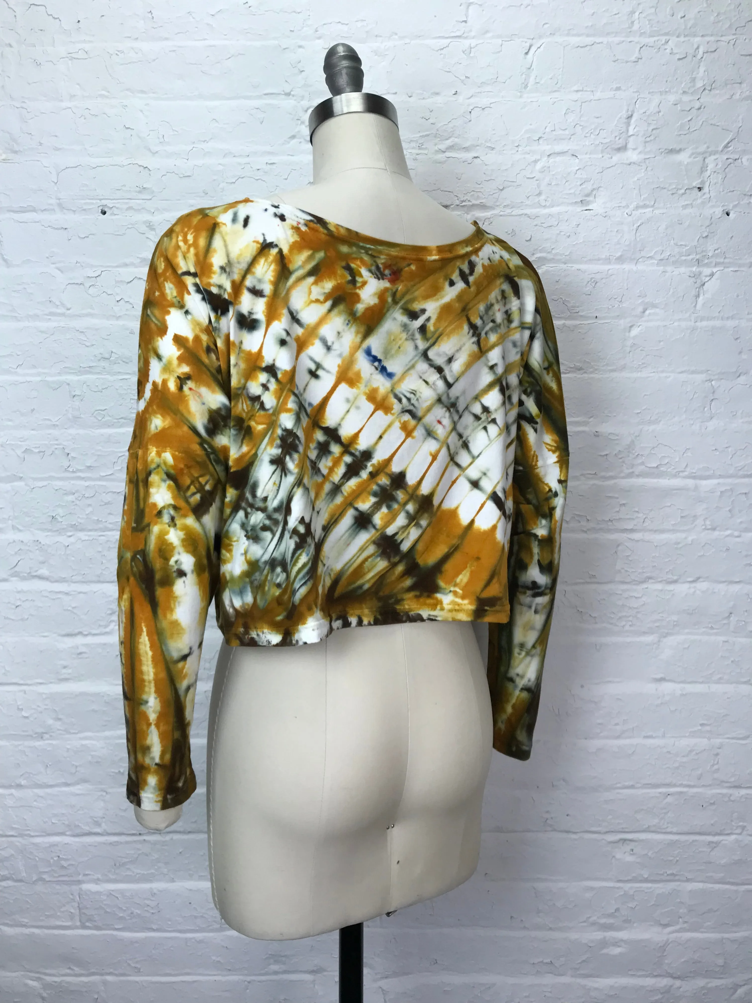Astrid Long Sleeve Crop Top in Golden Flash - One Size