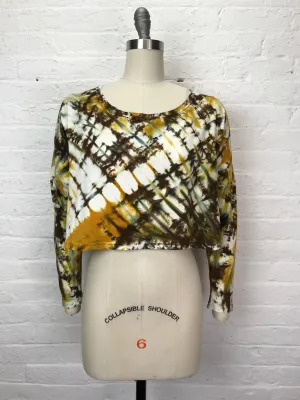 Astrid Long Sleeve Crop Top in Golden Flash - One Size