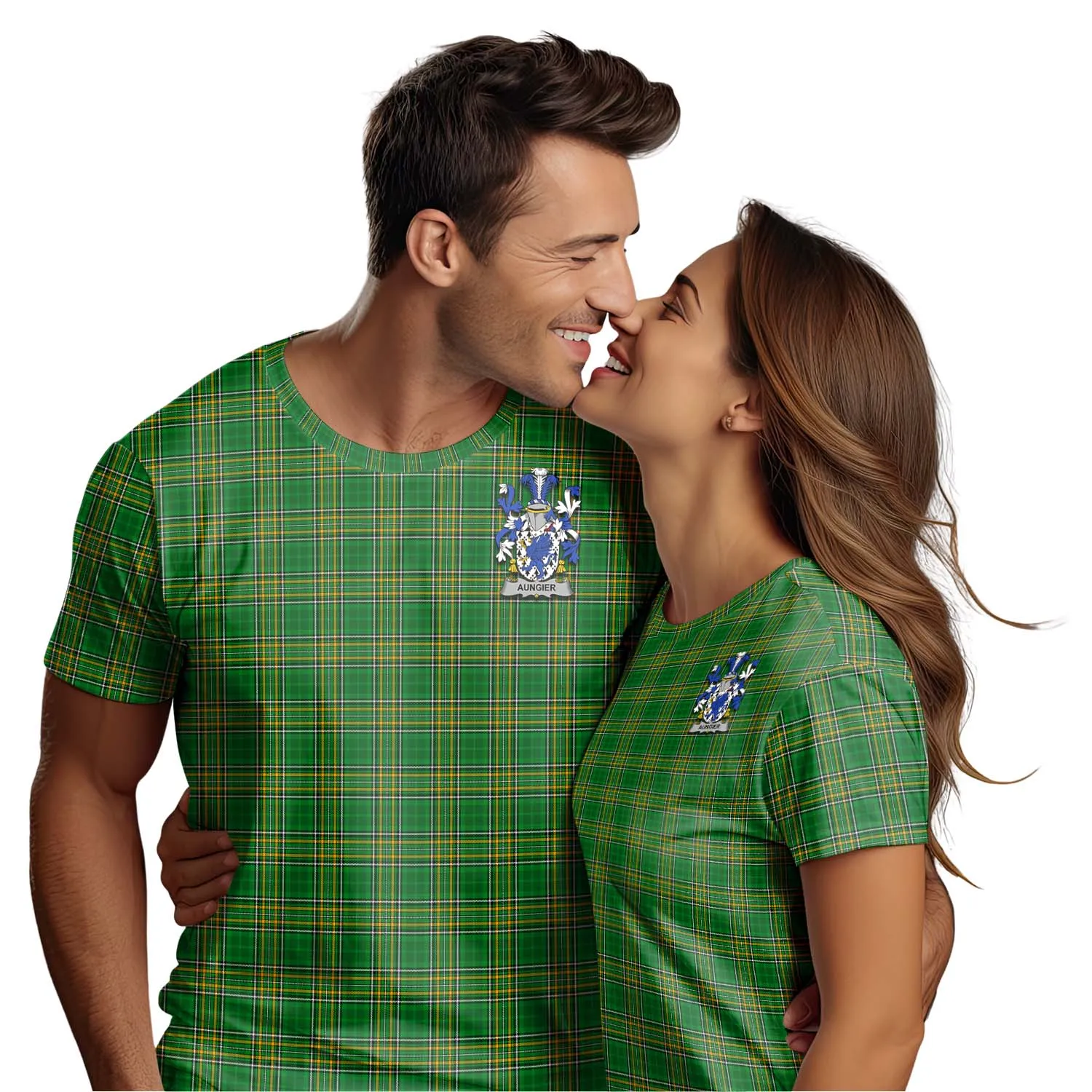 Aungier Irish Clan Tartan T-Shirt with Family Seal