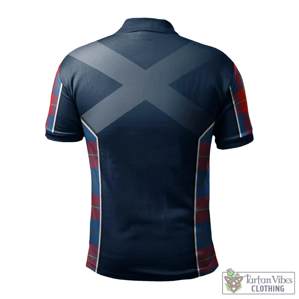 Blane Tartan Men's Polo Shirt with Family Crest and Scottish Thistle Vibes Sport Style