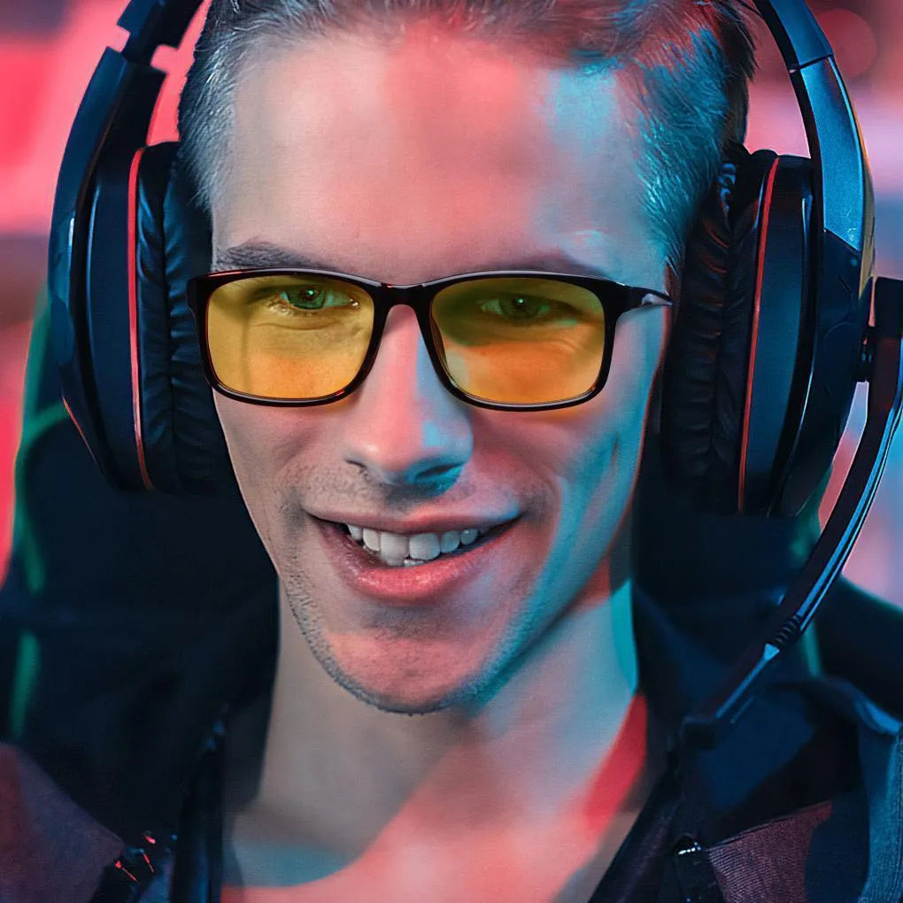 Blizzard - Adults Professional Gaming Glasses Blue Light Blocking Glasses - Black