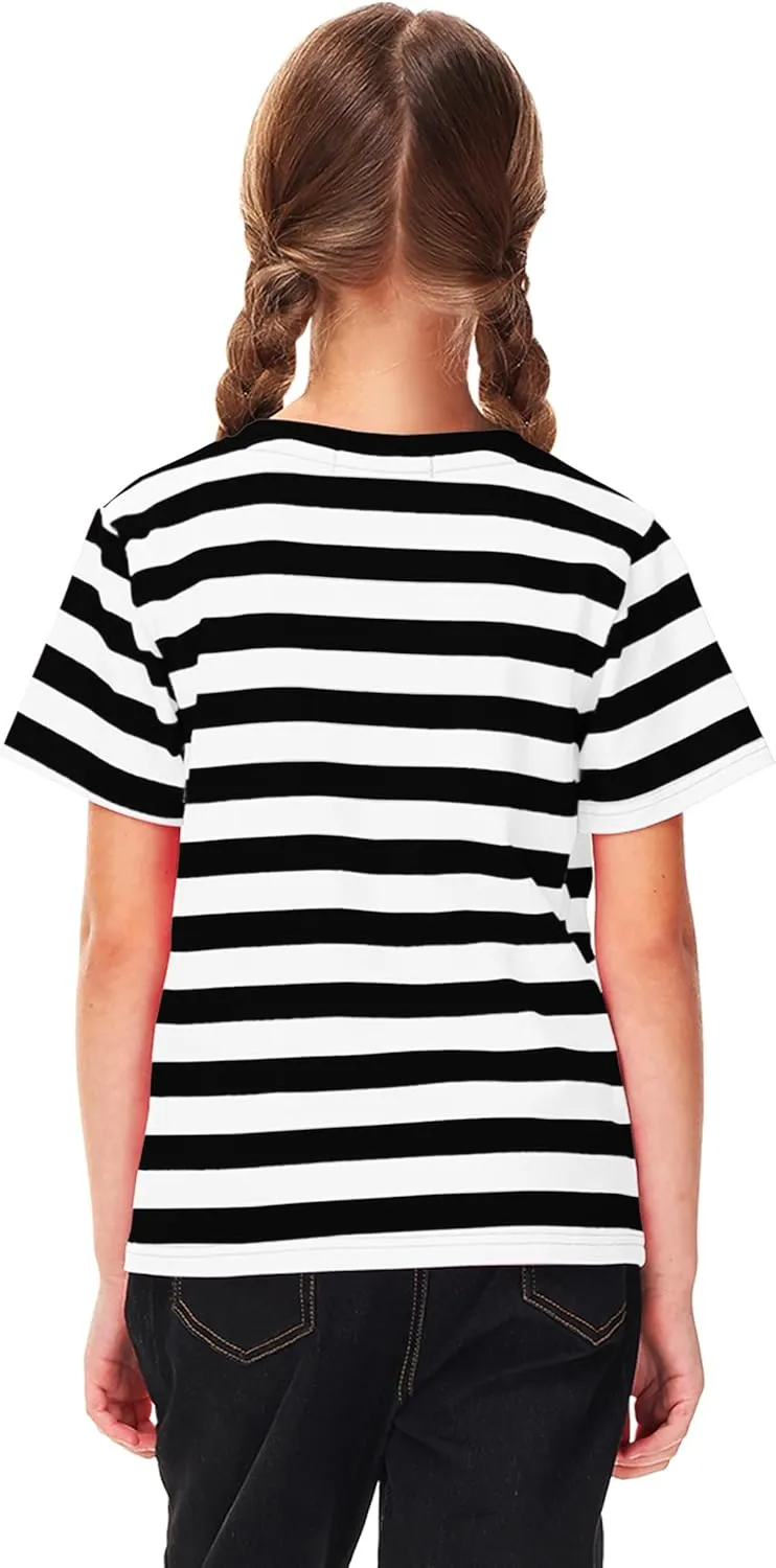 Deerose Kids Striped Shirts Short Sleeve Boy Girls July 4th Patriotic Tee Top 3-14 Years