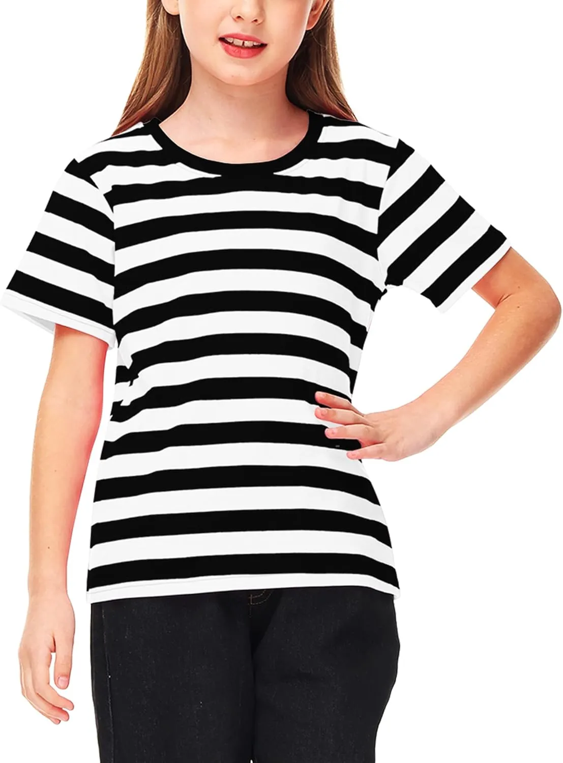 Deerose Kids Striped Shirts Short Sleeve Boy Girls July 4th Patriotic Tee Top 3-14 Years
