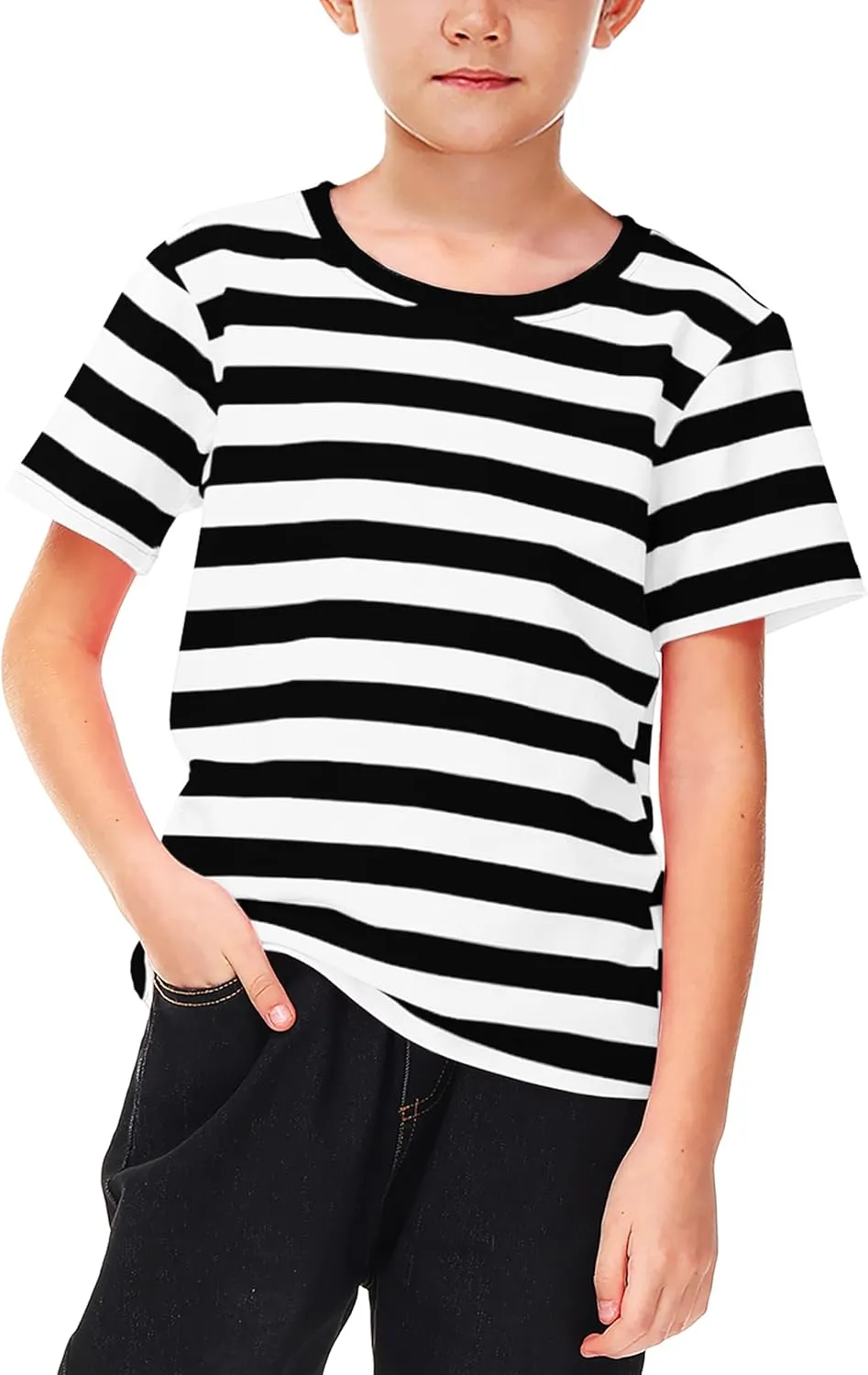 Deerose Kids Striped Shirts Short Sleeve Boy Girls July 4th Patriotic Tee Top 3-14 Years