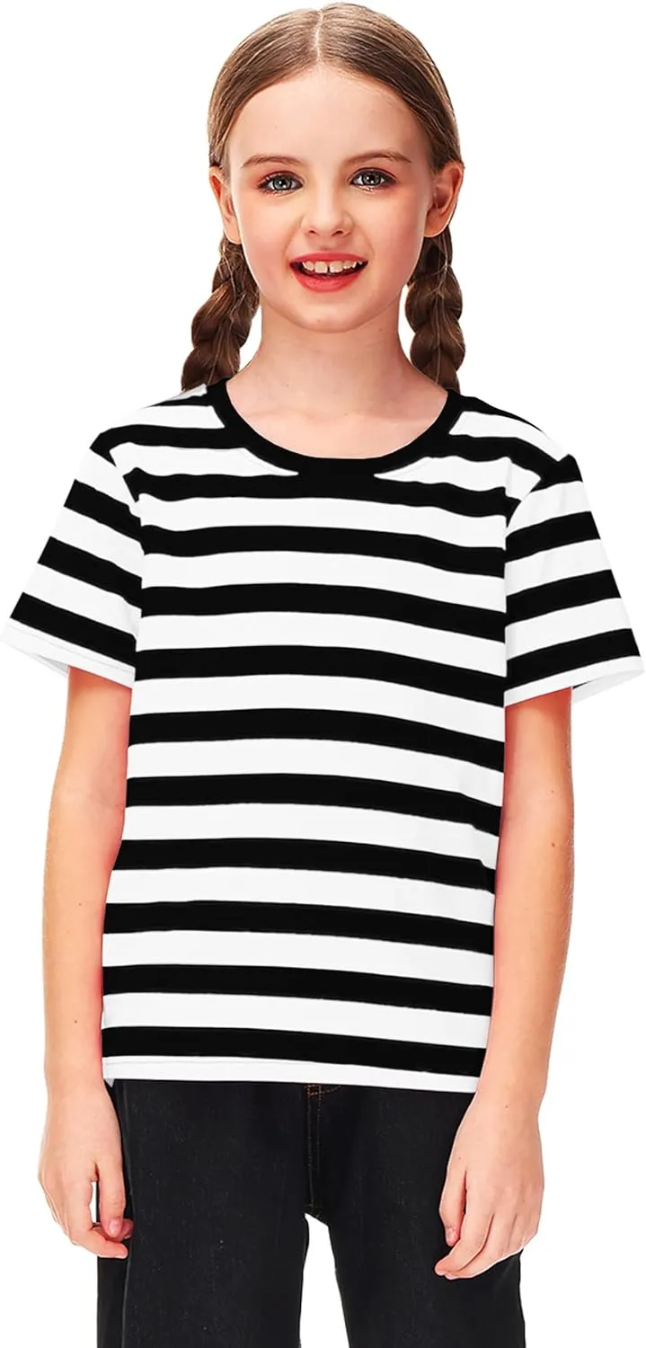 Deerose Kids Striped Shirts Short Sleeve Boy Girls July 4th Patriotic Tee Top 3-14 Years