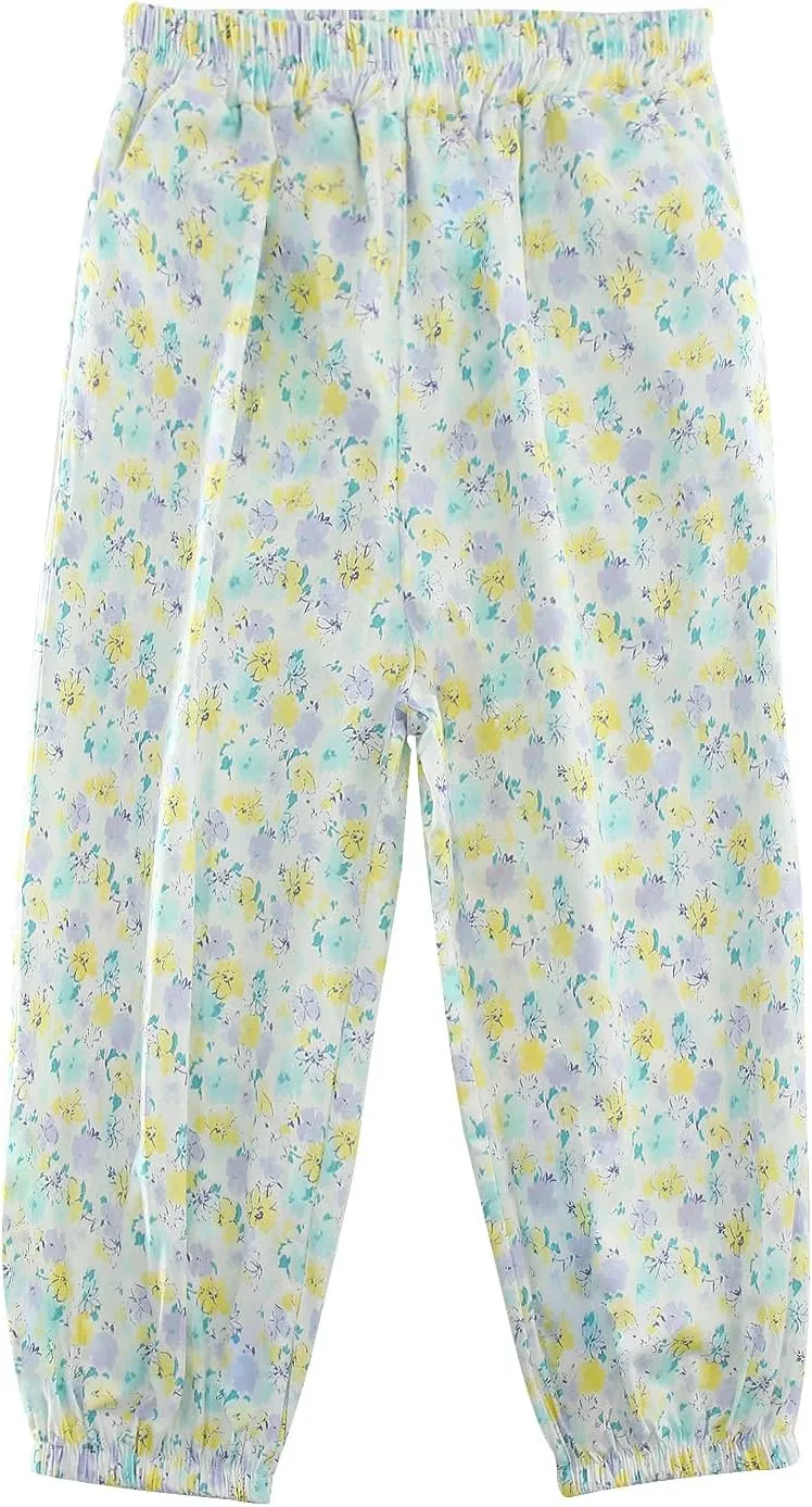 Girls Pants Baggy Cotton Pull Up Kids Harem Pants 2-10Y