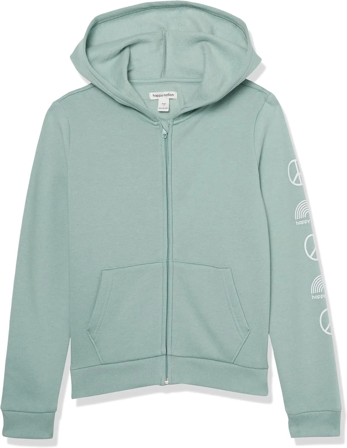 Happy Nation Girls Fleece Full Zip Hoodie Sweatshirt