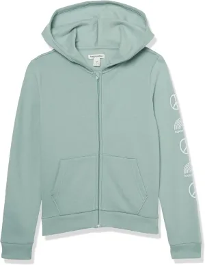 Happy Nation Girls Fleece Full Zip Hoodie Sweatshirt