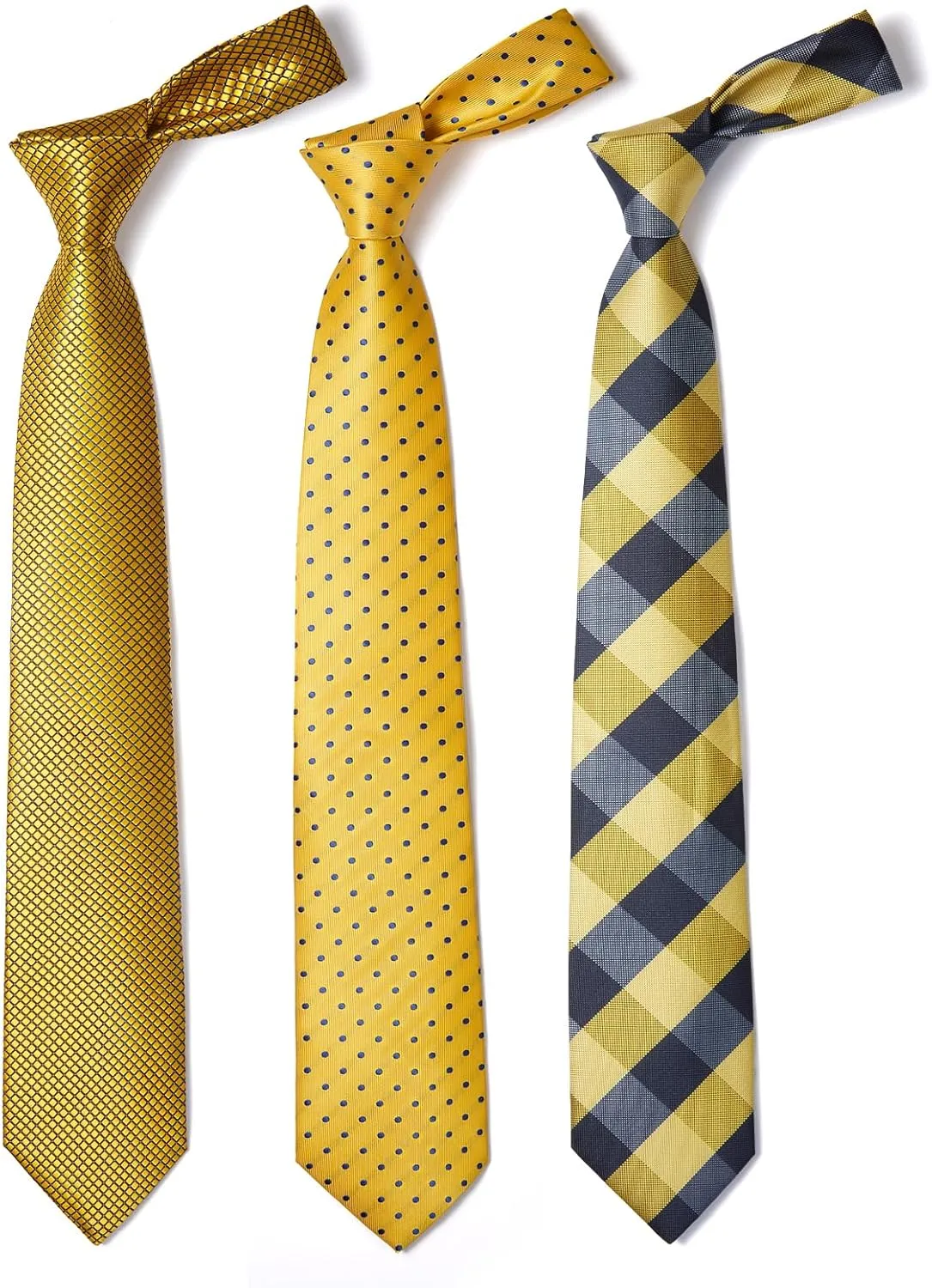 HISDERN Mens Ties and Pocket Square Set Business Elegant Ties for Men Classic Lot 3 Pcs Wedding Party Neckties & Handkerchief