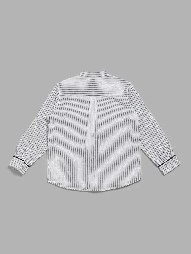 HOP Kids Off White Striped Shirt