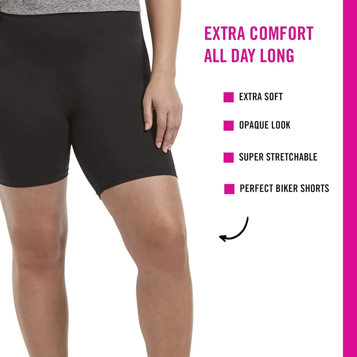 HUE Women's High Waist Blackout Cotton Bike Shorts