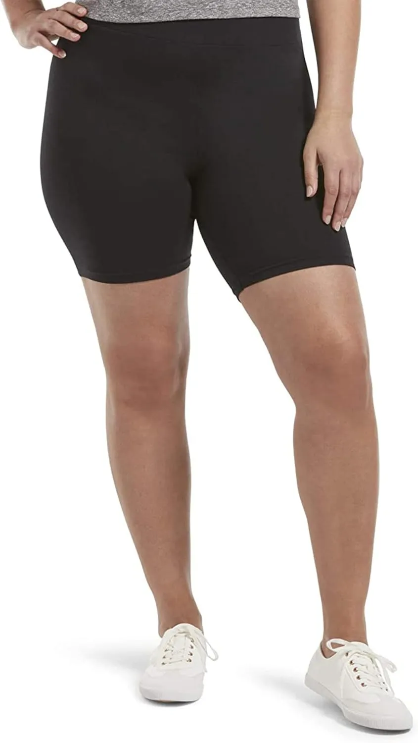 HUE Women's High Waist Blackout Cotton Bike Shorts