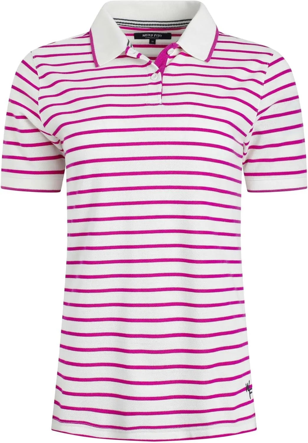 Janely Organic Cotton Pique Stripe Polo Shirt
