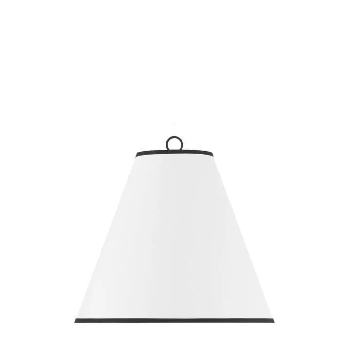 Luca Small 13" White Replacement Shade, Matte Black