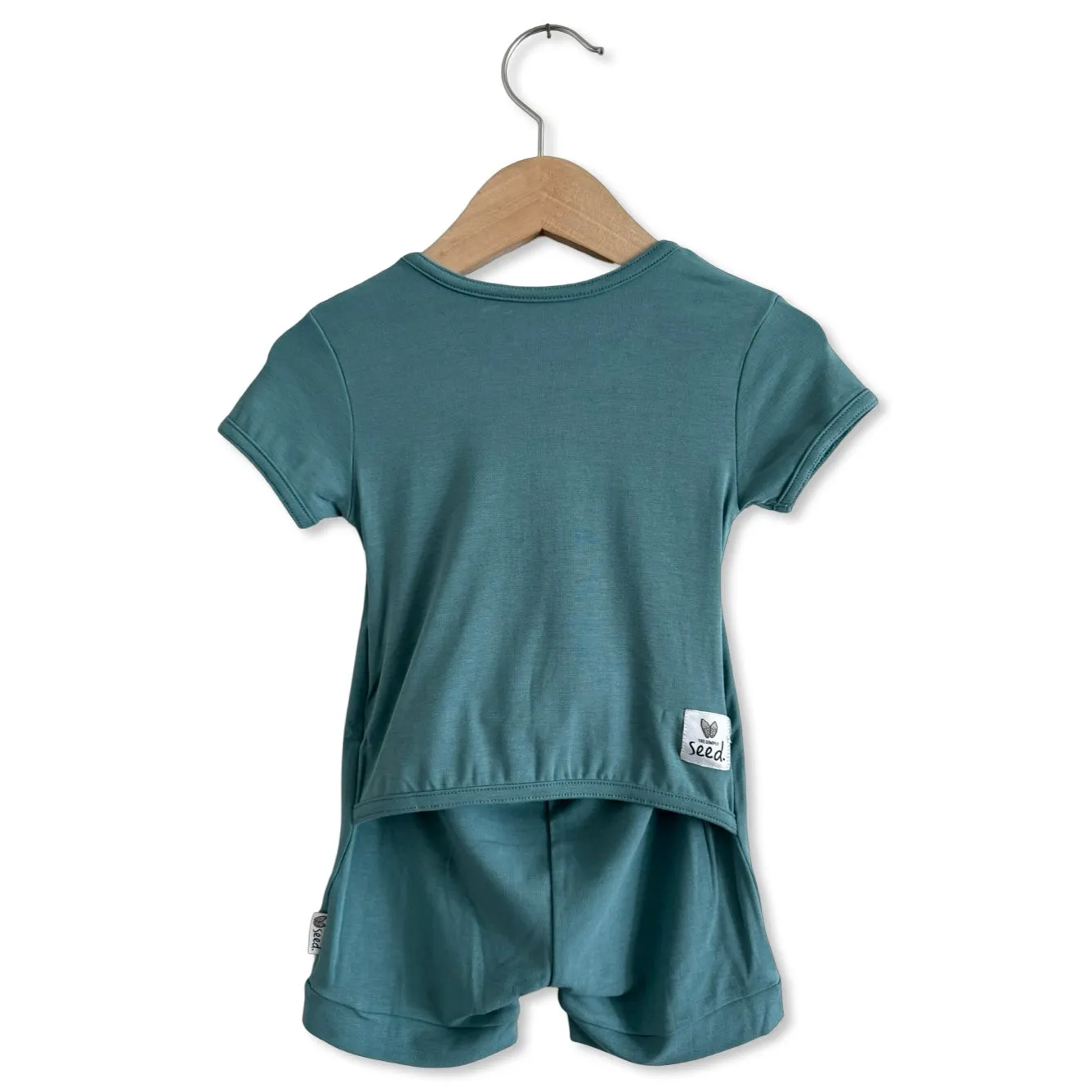 Marine Mini Ribbed Kid Shorty Romper