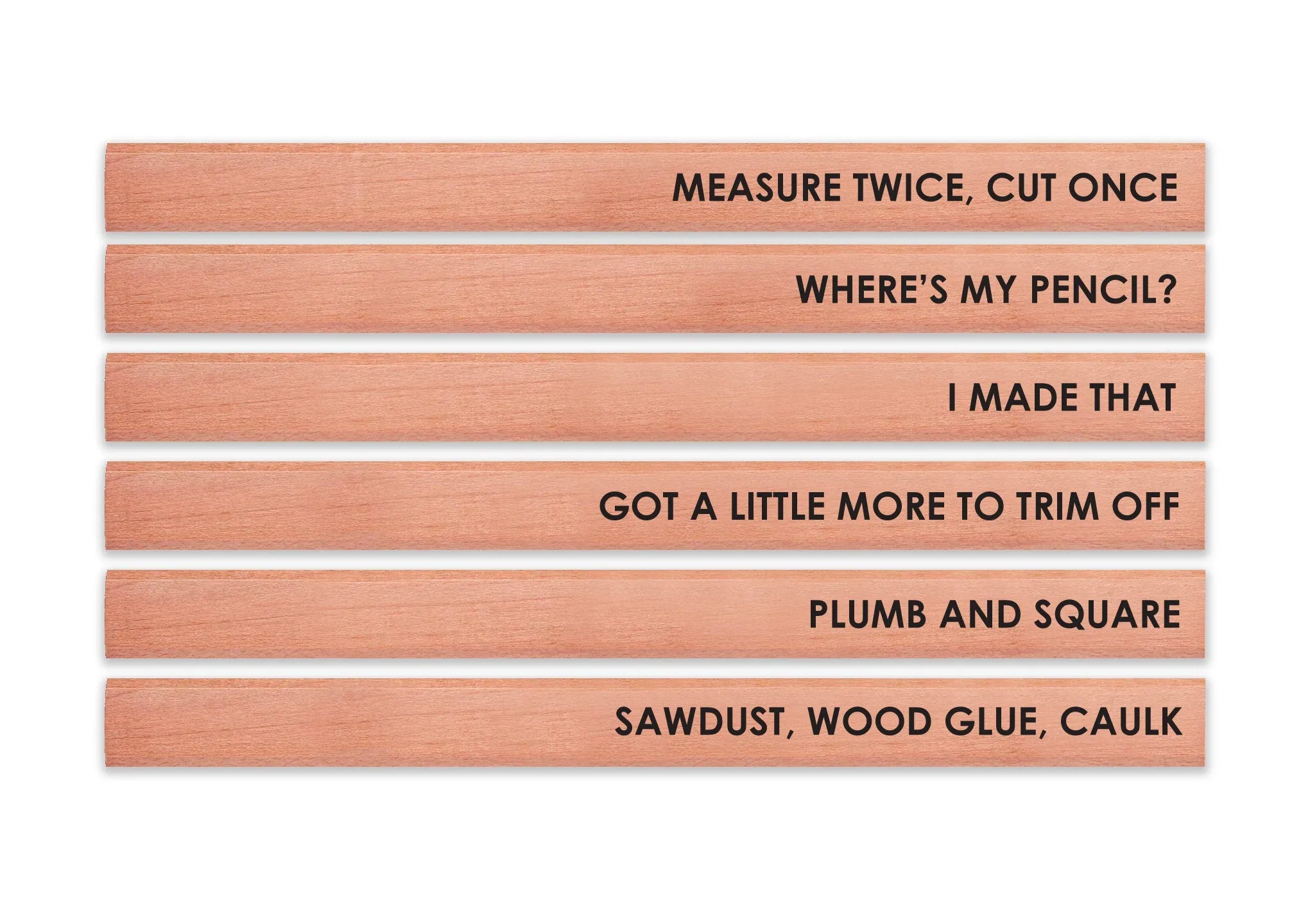 Personalized Carpenter Pencils, Christmas Gift, Printed Pencils, Carpenter Gifts, Personalized Gifts, Woodworker, Gift for Him - Set of 6