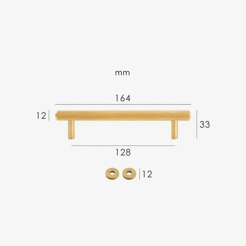 PLAKA Solid Brass Knurled Handles