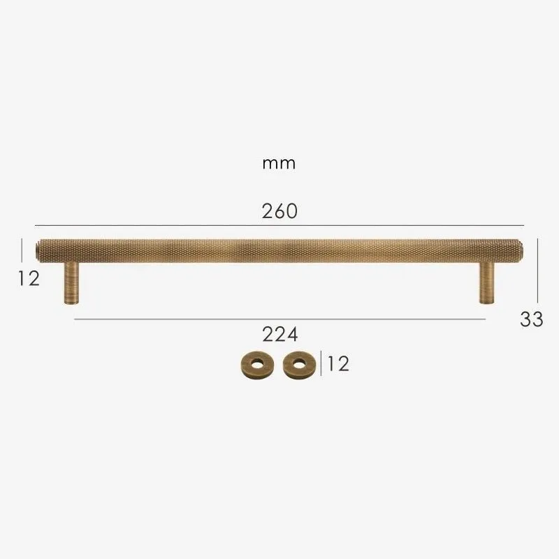 PLAKA Solid Brass Knurled Handles