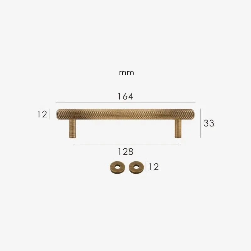 PLAKA Solid Brass Knurled Handles