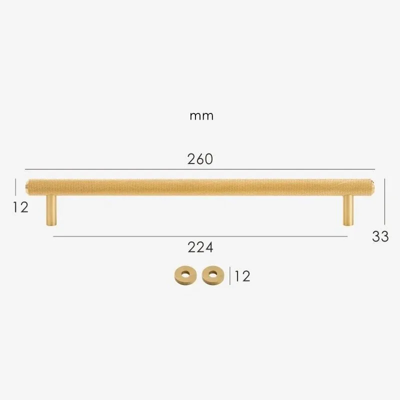 PLAKA Solid Brass Knurled Handles