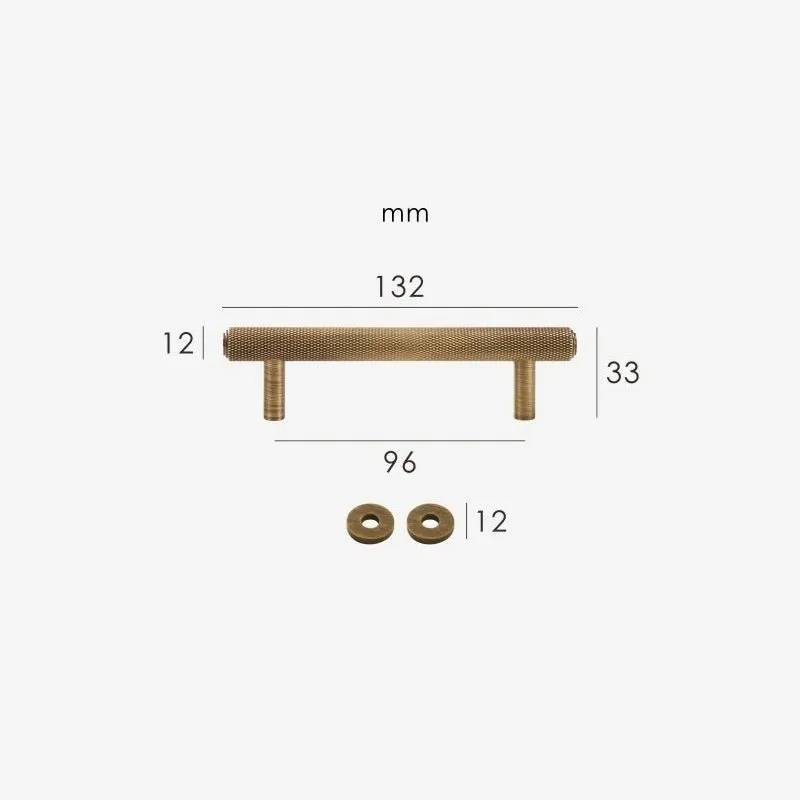PLAKA Solid Brass Knurled Handles