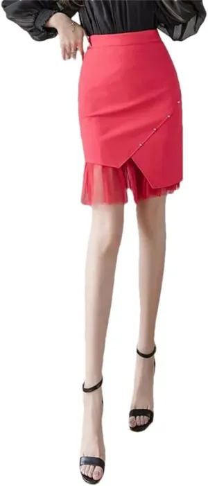 Women High Waist Bodycon Pencil Skirts Office Lady Straight Wrap Skirt Black Midi Skirts