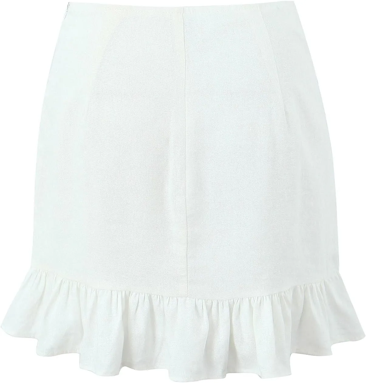 Women's Floral Embroidery Ruffle Hem Short Mini Skirts Mexican Bohemian Casual Beach Bodycon Skirt